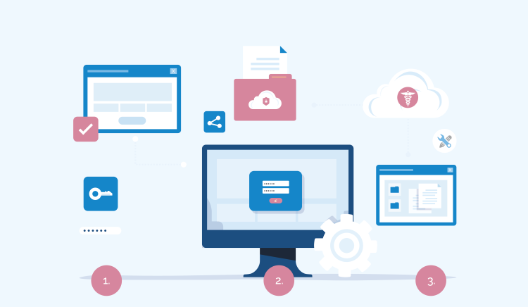 graphic illustration of digitalization of documents