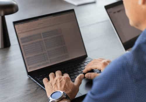 Male working on laptop